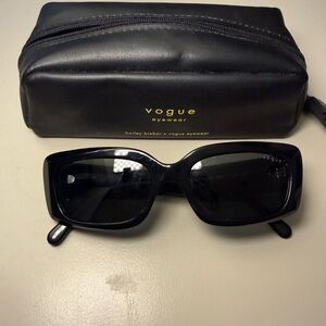 Vogue x Hailey Bieber VO 5440S Black Rectangular Women’s Sunglasses with Case
